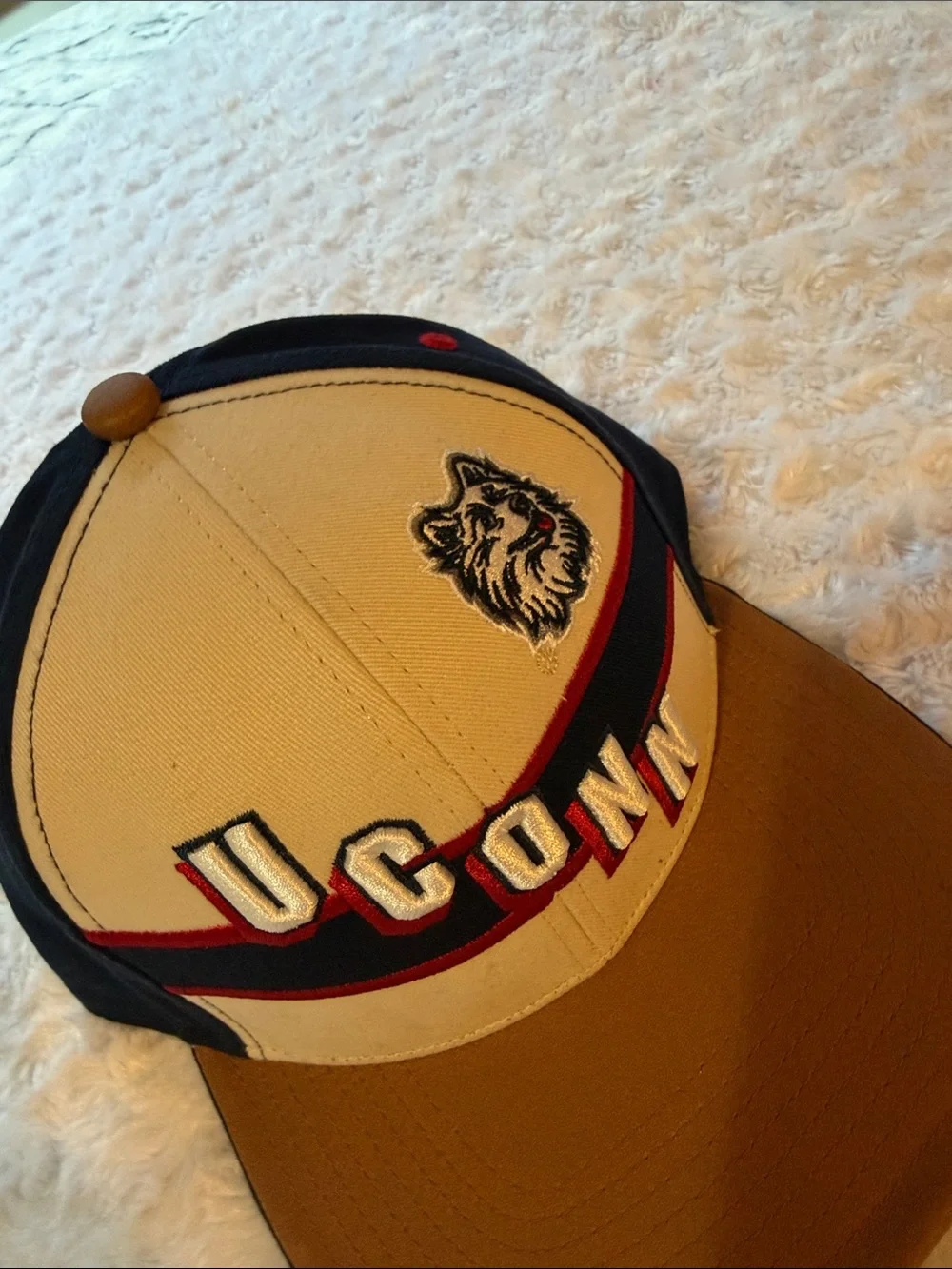 UConn Men's Tan and Navy Structured Baseball Cap